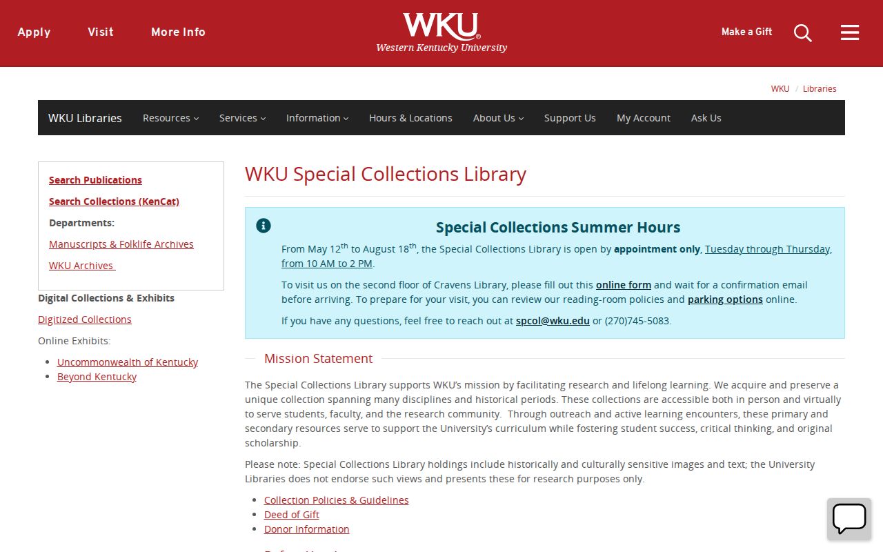 Bowling Green city directory and genealogy holdings at WKU Special Collections