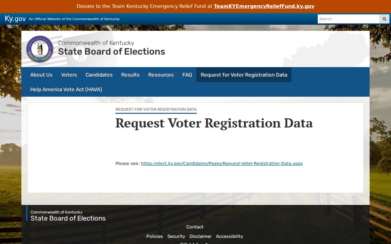 Bowling Green neighbors Kentucky voter registration data request
