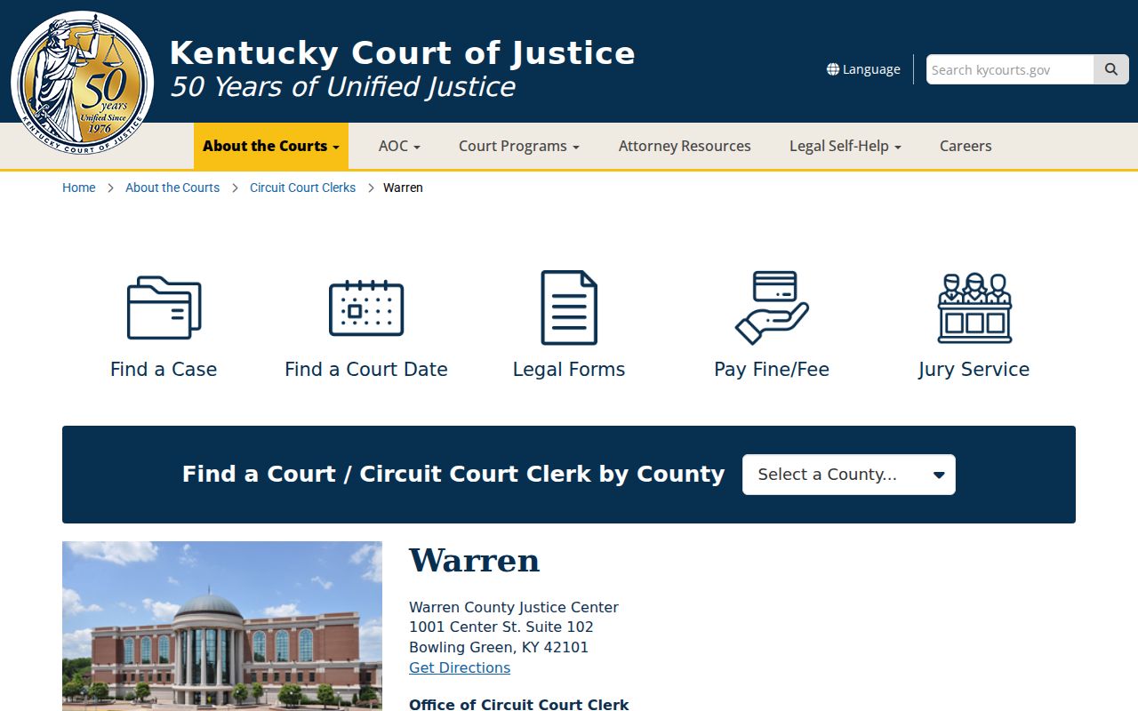 Bowling Green resident lookup Warren County court page