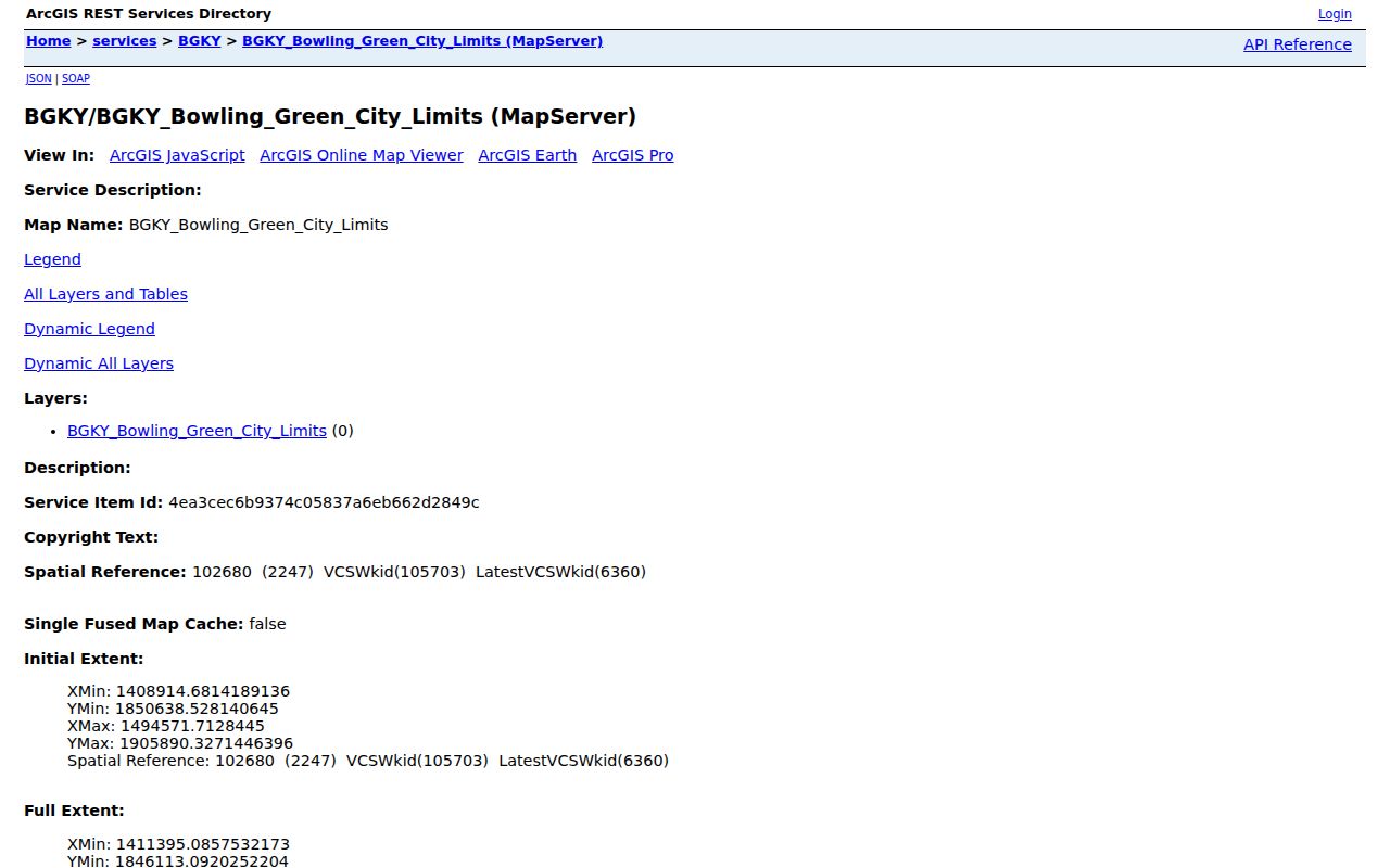 Bowling Green ZIP code directory city limits GIS